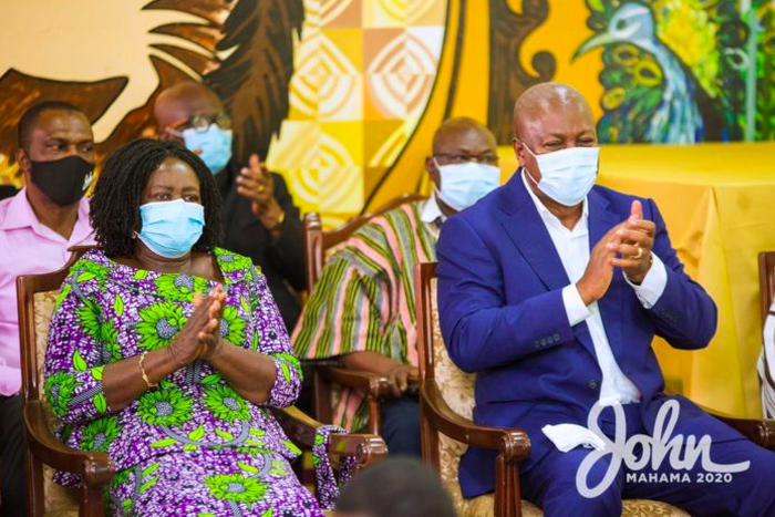 NDC presidential candidate John Mahama and running mate Prof. Naana Jane Opoku-Agyeman