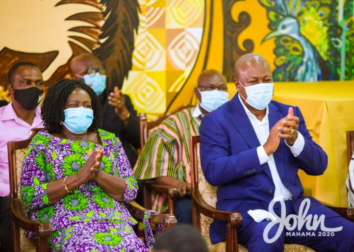 NDC presidential candidate John Mahama and running mate Prof. Naana Jane Opoku-Agyeman