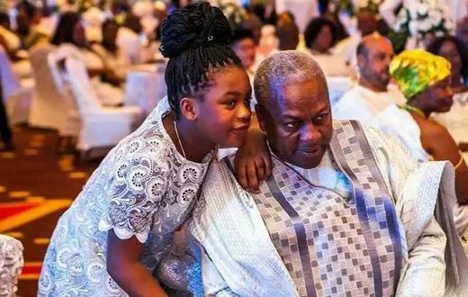 Former President John Mahama with his daughter Farida Mahama