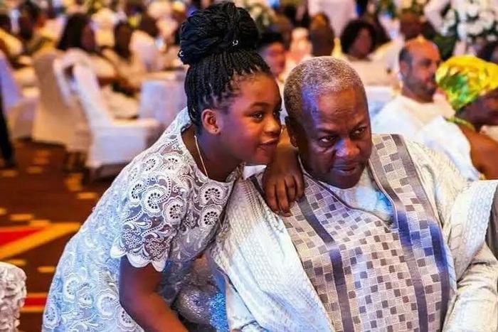 Former President John Mahama with his daughter Farida Mahama