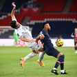 Neymar and Hiroki Sakai during the stormy September 13 clash in Paris