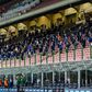 Socially distanced spectators attend the Serie A match between Inter Milan and Fiorentina in the San Siro