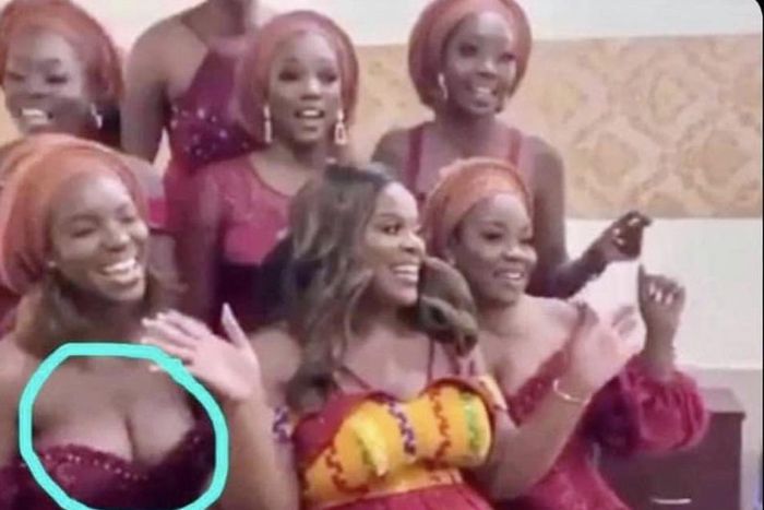 Joe Mettle’s wife’s bridesmaid criticised for showing her cleavage