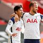 Tottenham's Son Heung-min celebrates with Harry Kane (R)
