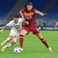 AS Roma forward Edin Dzeko (R) scored twice against Benevento.