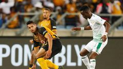 A foul on Bloemfontein Celtic midfielder Lucky Baloyi (R) resulted in Baroka defender Ananias Gebhardt being sent off Saturday in a South African FA Cup semi-final