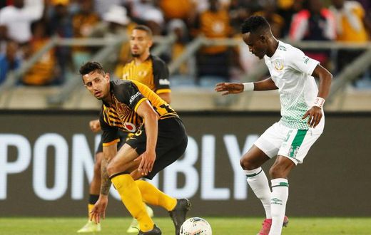 A foul on Bloemfontein Celtic midfielder Lucky Baloyi (R) resulted in Baroka defender Ananias Gebhardt being sent off Saturday in a South African FA Cup semi-final