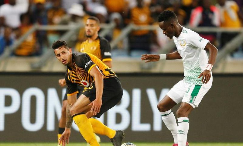 A foul on Bloemfontein Celtic midfielder Lucky Baloyi (R) resulted in Baroka defender Ananias Gebhardt being sent off Saturday in a South African FA Cup semi-final