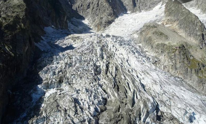 Another section of ice from the Planpincieux glacier threatened to collapse last year