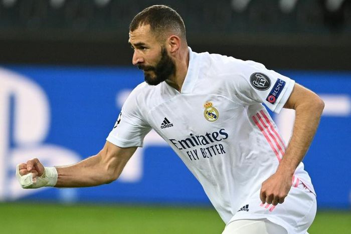 Karim Benzema was happer after scoring against Borussia Moenchengladbach