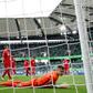 Wolfsburg had a goal by Josip Brekalo (C) ruled out after the VAR spotted an offside in the build up