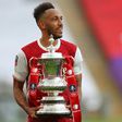 Pierre-Emerick Aubameyang celebrates Arsenal's FA Cup triumph