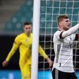 Timo Werner (C) celebrates with Leon Goretzka (R) in Germany's Nations League win over Ukraine on Saturday in the Nations League