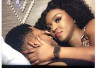 James Gardiner on set with Yvonne Okoro