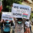 Gambian workers in Lebanon protest at their consulate pleading to be taken home