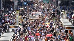 Demonstrators, some of whom have branded the pandemic a conspiracy, demanded a "day of freedom" in protest against virus curbs