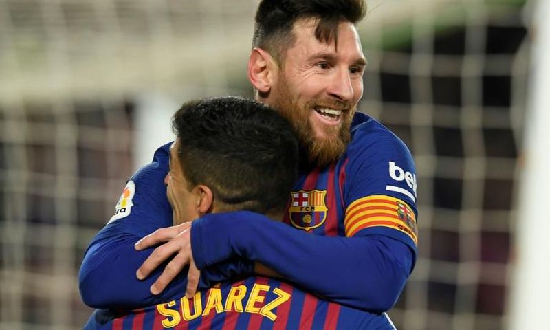 Team-mates: Lionel Messi made clear he did not want Barcelona to let Luis Suarez go