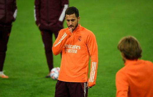 Danger man: Eden Hazard trained with the rest of the Real Madrid squad in Moenchengladbach on Monday