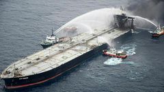 A blaze on the oil tanker New Diamond was finally brought under control on Wednesday, the Sri Lankan navy said