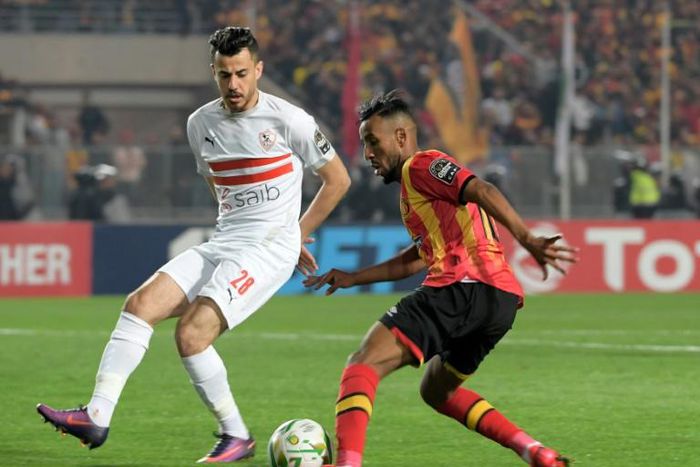 Mahmoud Hamdy (L) scored the goal that ensured Zamalek finished second behind Al Ahly in the Egyptian Premier League