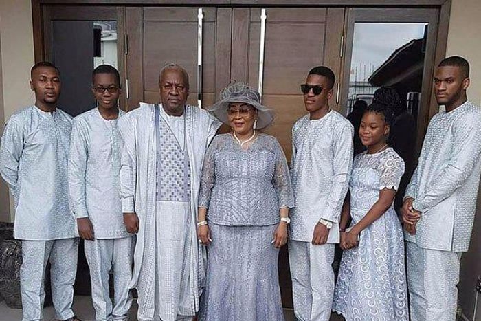 John Mahama with his family