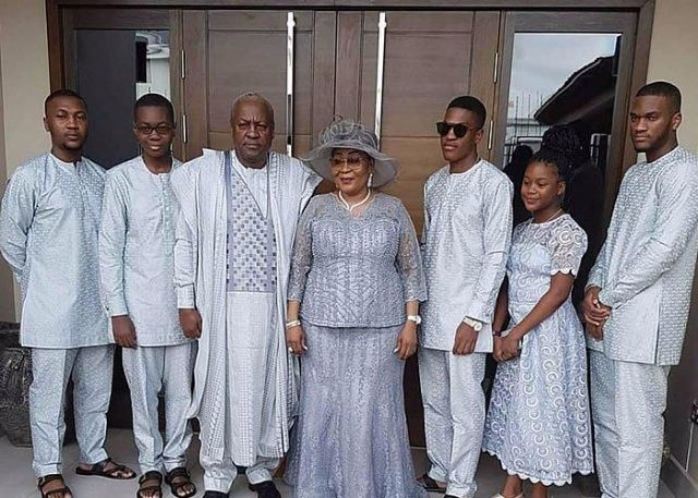John Mahama with his family