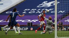 Match winner: Pierre-Emerick Aubameyang scored twice to win his first trophy as Arsenal captain