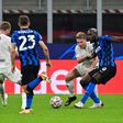 Belgian forward Romelu Lukaku (R) scored the opener for Inter Milan.