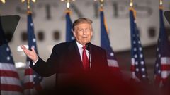 President Donald Trump speaks to supporters during a rally at Central Wisconsin Airport on September 17, 2020 in Mosinee, Wisconsin.