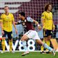 Aston Villa's Trezeguet celebrates scoring the winner against Arsenal