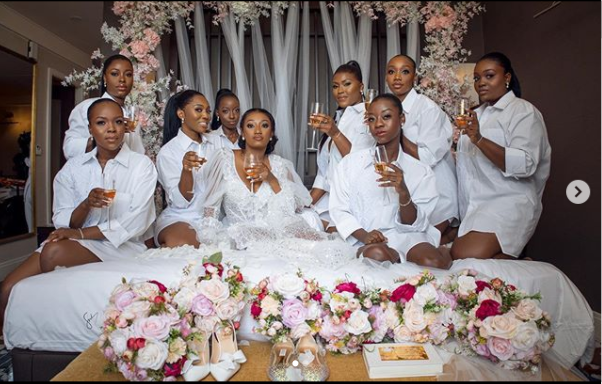 Cindy and her bridal robe