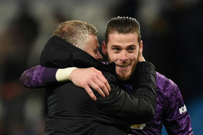 Manchester United manager Ole Gunnar Solskjaer has defended under-fire goalkeeper David de Gea (right)