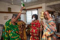 Prof. Jane Naana Opoku Agyemang with the Chief of Komenda (Credit: Myjoyonline)
