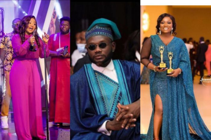 Nana Ama mcBrown, Prince David Osei and Stacy Amoateng