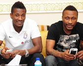 Asamoah Gyan (left) and elder brother Baffour Gyan