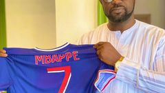 Kylian Mbappe surprises GFA Prez Kurt Okraku with signed jersey