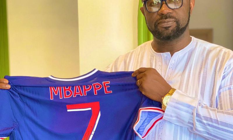 Kylian Mbappe surprises GFA Prez Kurt Okraku with signed jersey