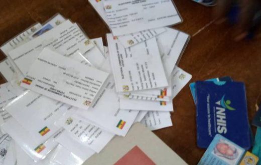 Asokore Mampong: Police arrests man with 355 voters ID card duplicates (Photo credit: Citinewsroom)