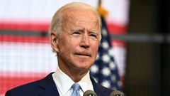 Democratic presidential nominee and former Vice President Joe Biden speaks about safety in America during a campaign appearance in Pittsburgh, Pennsylvania, on August 31, 2020.