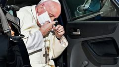 Before Wednesday, the pope had never appeared in public wearing a mask and had continued to receive some visitors in the Apostolic Palace