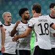 Let's celebrate: Germany's Timo Werner (right) is congratulated by teammates