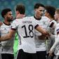 Let's celebrate: Germany's Timo Werner (right) is congratulated by teammates
