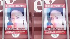 Wife pastes poster of husband’s side chick in town, warns people to “beware of dogs” (Video)