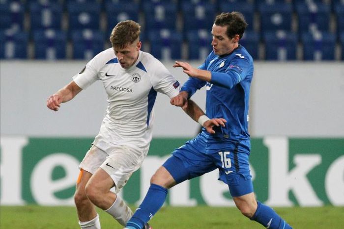 Sebastian Rudy (R) is one of the Hoffenheim players to test positive for the coronavirus with the whole squad now in quarantine