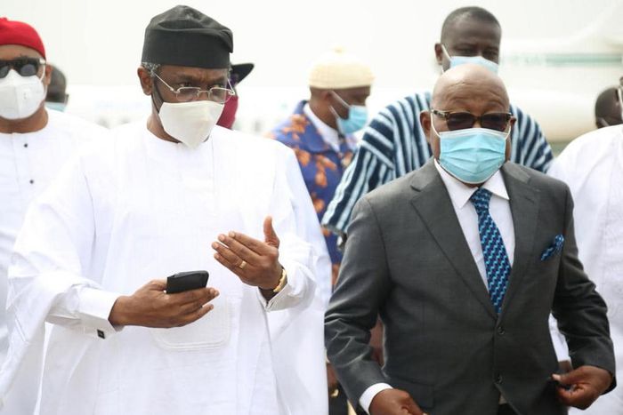 Femi  Gbajabialamila and Prof Aaron Michael Oquaye