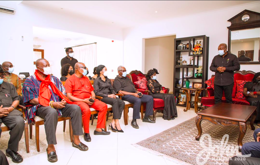 John Mahama and running mate Prof. Naana Jane Opoku Agyemang mourn with the Rawlings'