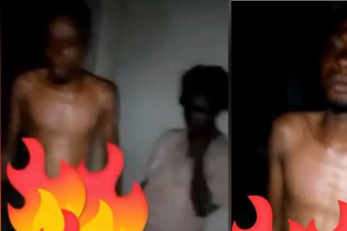 Man caught ‘chopping’ mentally ill woman in a classroom after telling people he wants to buy her kenkey (video)