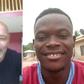 McGrath sandwitched by his son the left and Owusu Boakye on the left