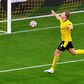 On target: Dortmund's Erling Braut Haaland celebrates scoring