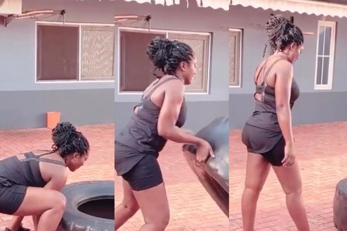Sarkodie’s wife hits the gym for her bikini body after weight gain reports